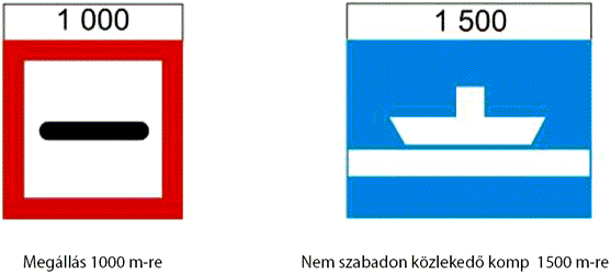K.1 Távolságot jelző kiegészítő tábla